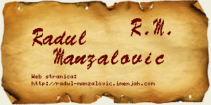Radul Manzalović vizit kartica
